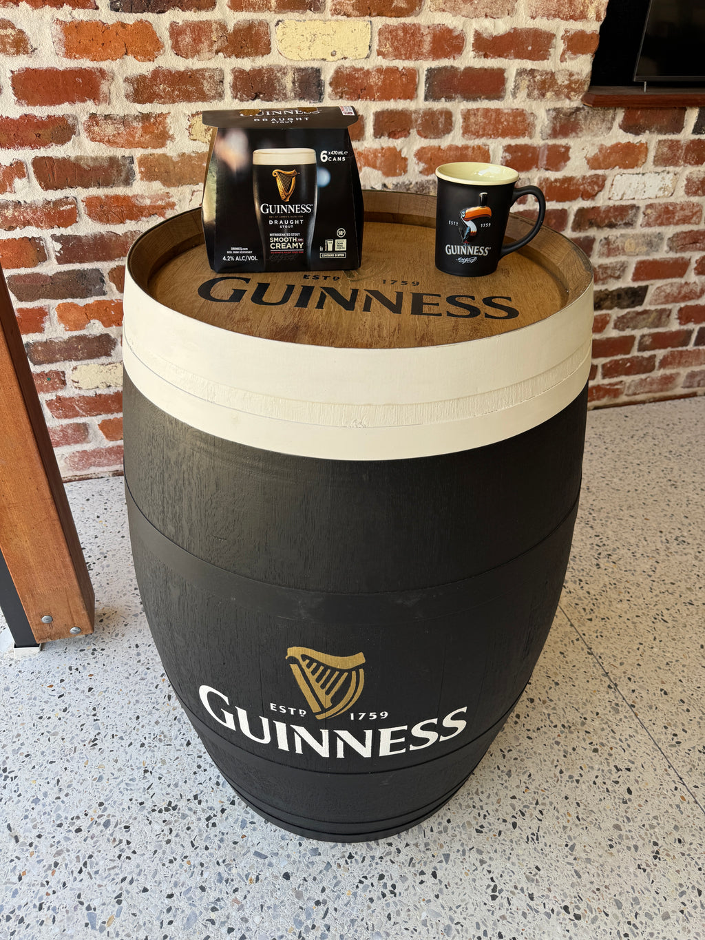 Guinness top painted barrel