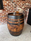 Burnt wood barrel