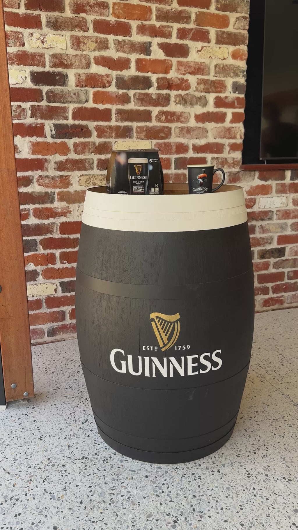 Guinness top painted barrel
